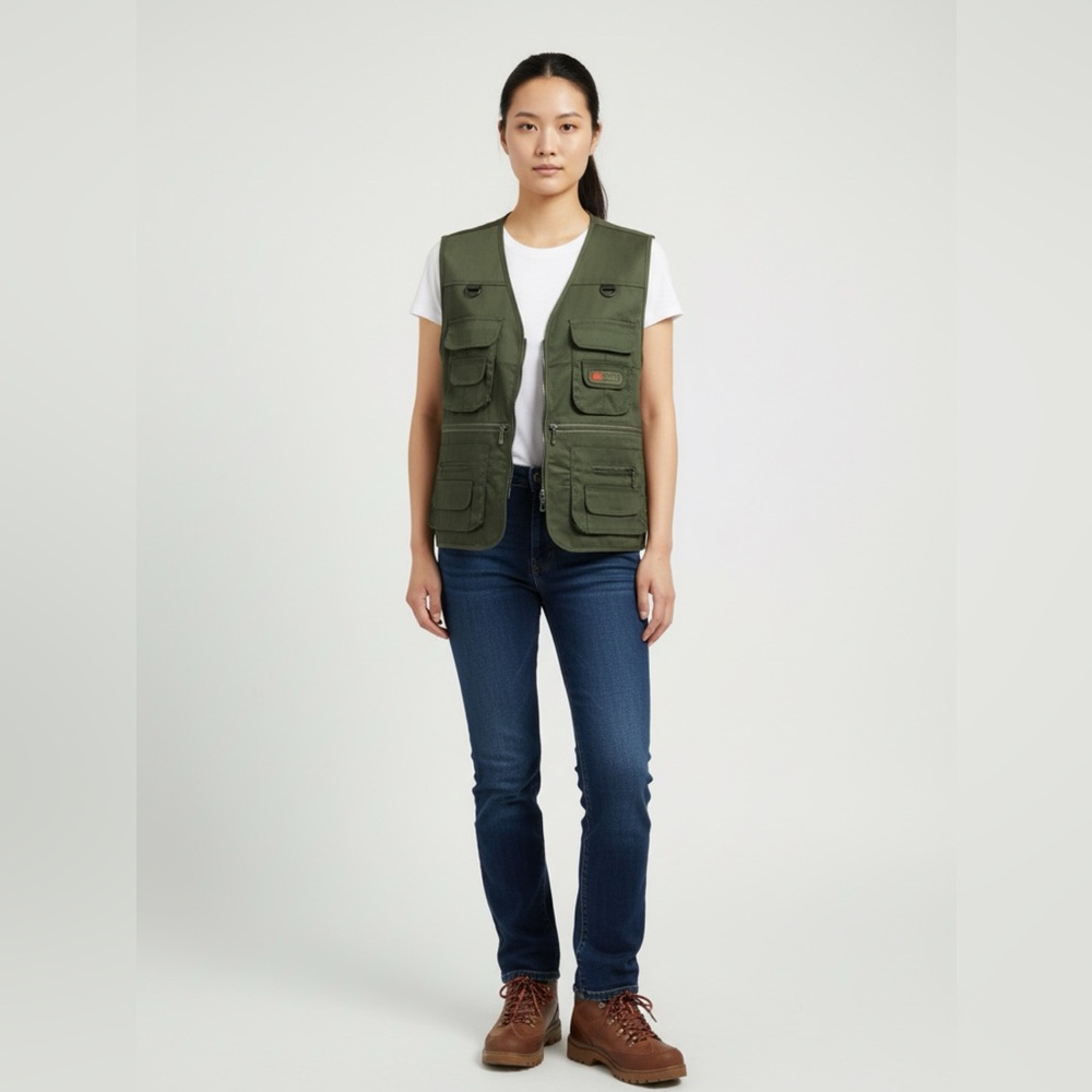 Unisex Green Utility Vest